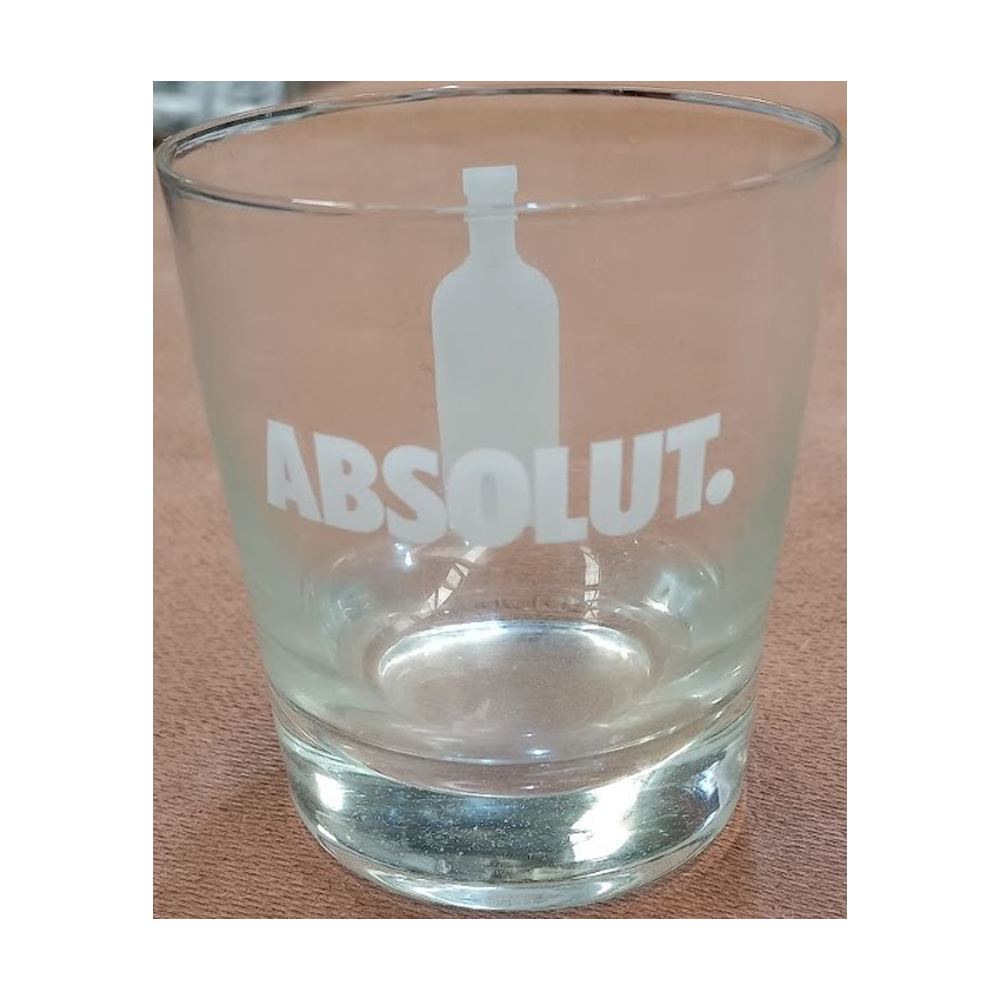 Vasos Vidrio con Logo y Silueta Botella Absolut